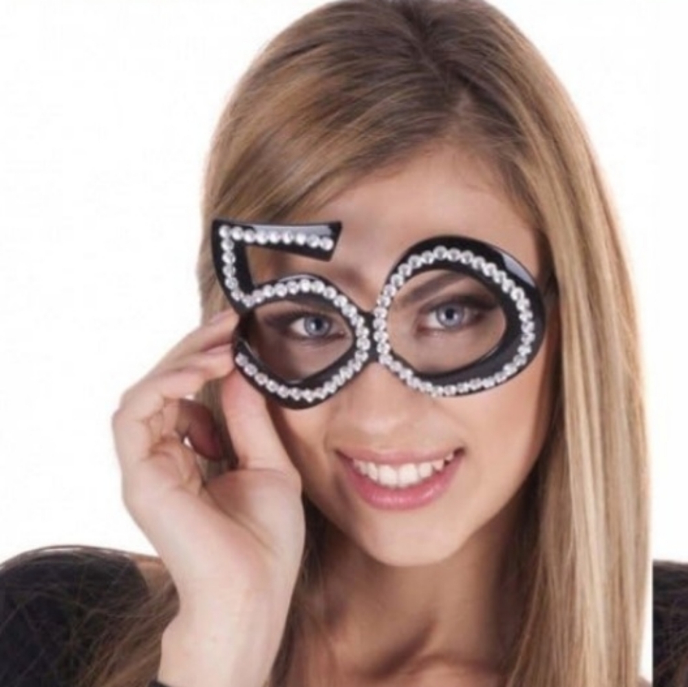 🎉 50th Birthday Rhinestone Glasses Set of 2 Party Photo Booth Props 🎉 - Picture 6 of 7